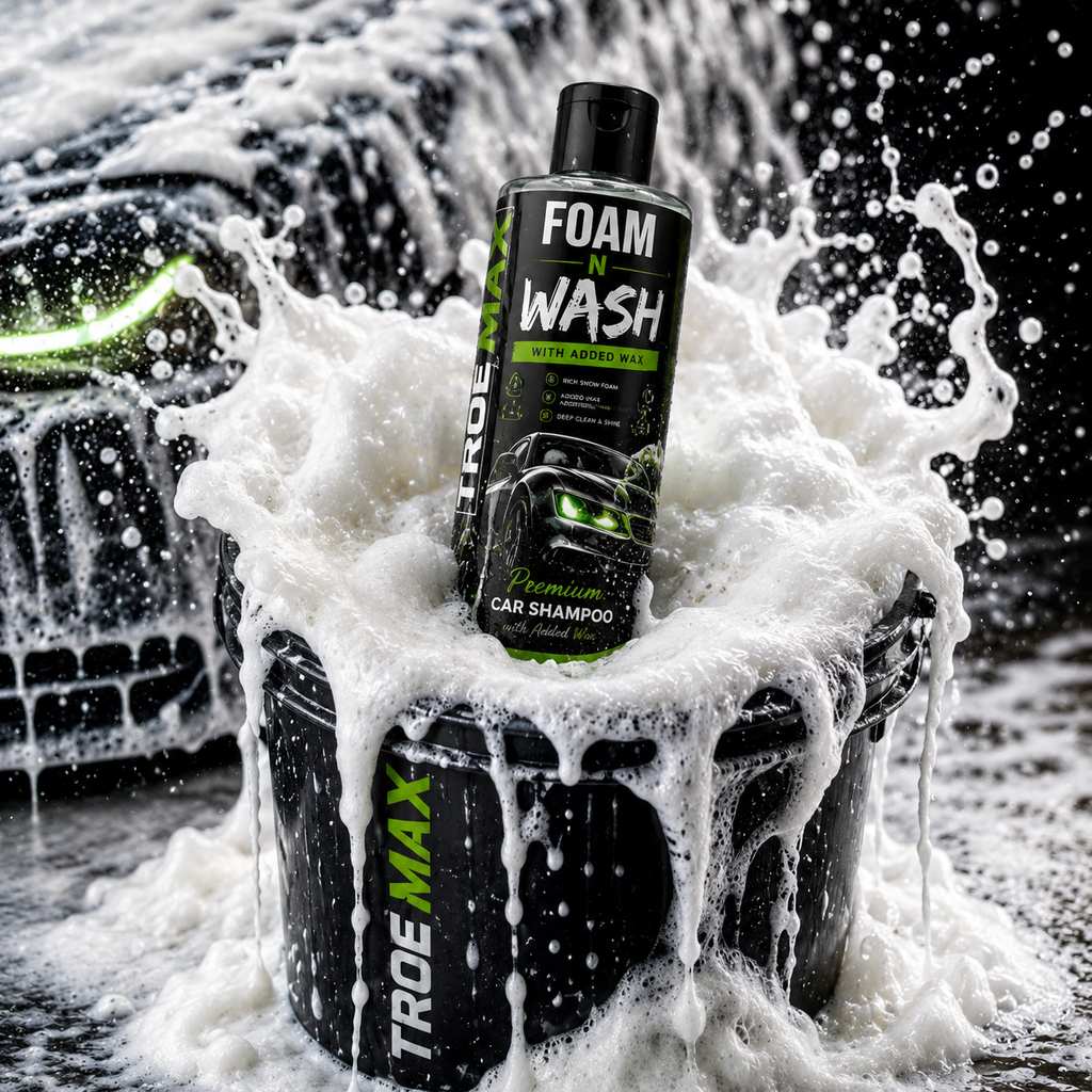 True wax foam n wash 200ml Car Wash Shampoo with added wax– High Foam Car Cleaning Liquid for Deep Cleaning, Scratch-Free Shine, pH Neutral Formula for Cars & Bikes | Removes Dirt, Mud & Tough Stains | 200 ml